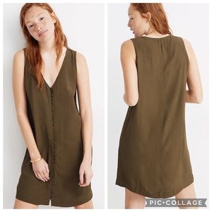 NWT Madewell Heather Button-Front Dress in Kale